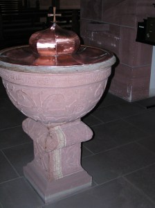 The baptismal font would have been the one in which Juliana was baptised. 